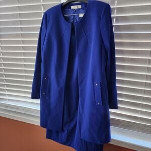 Tahari royal blue dress and jacket set size 10